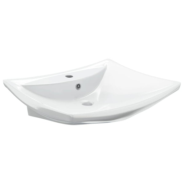 Luxury Ceramic Rectangular Basin with Overflow and Tap Hole