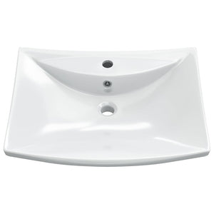 Luxury Ceramic Rectangular Basin with Overflow and Tap Hole