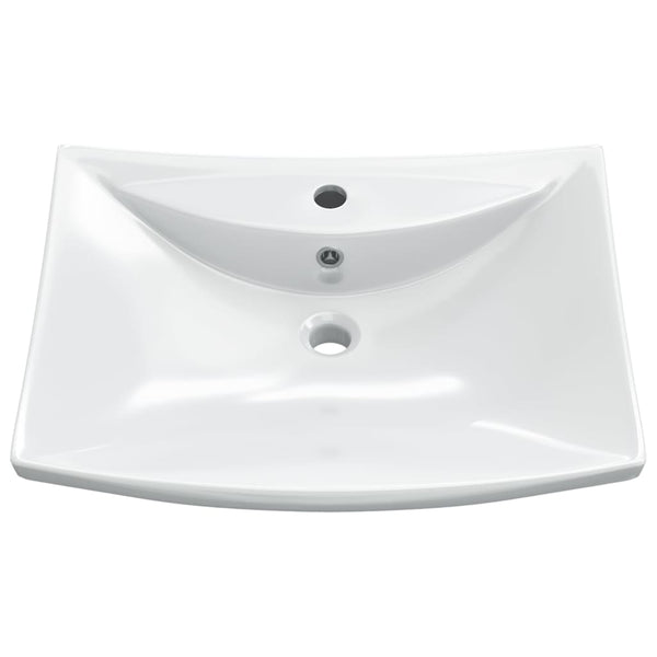 Luxury Ceramic Rectangular Basin with Overflow and Tap Hole