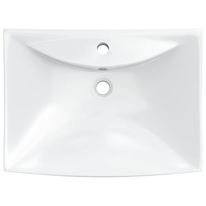 Luxury Ceramic Rectangular Basin with Overflow and Tap Hole