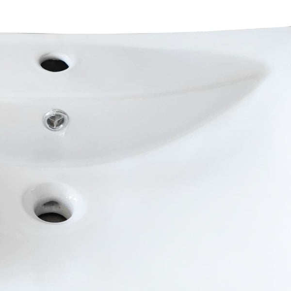 Luxury Ceramic Rectangular Basin with Overflow and Tap Hole