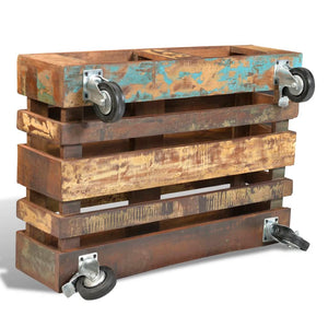 vidaXL Coffee Table with 4 Wheels Reclaimed Wood