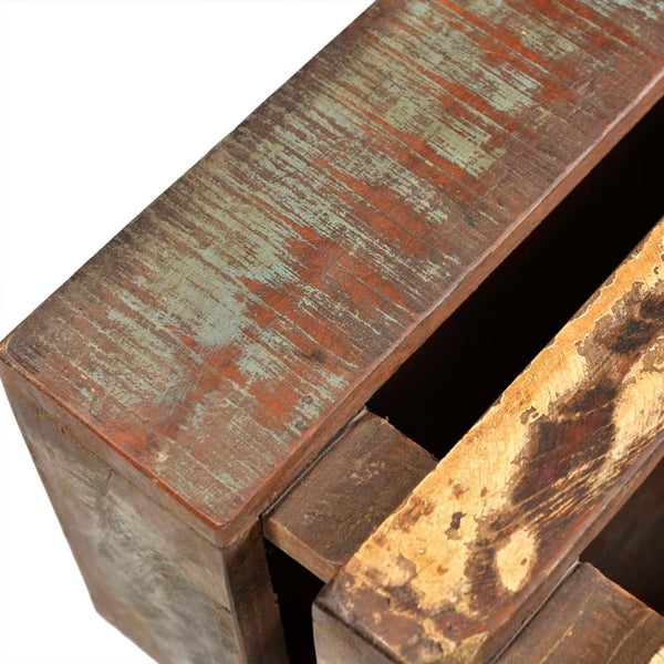 vidaXL Coffee Table with 4 Wheels Reclaimed Wood