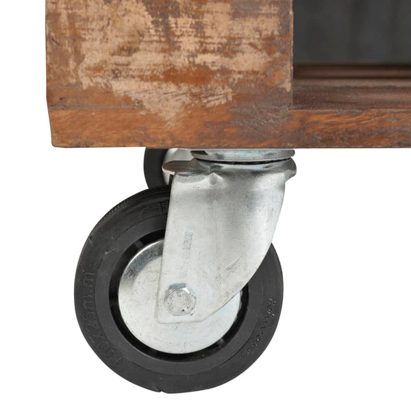 vidaXL Coffee Table with 4 Wheels Reclaimed Wood