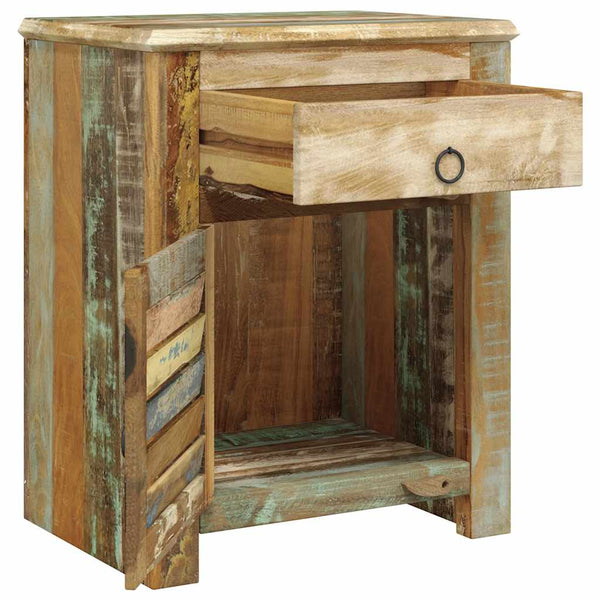 vidaXL Side Table with 1 Drawer & 1 Door Reclaimed Wood