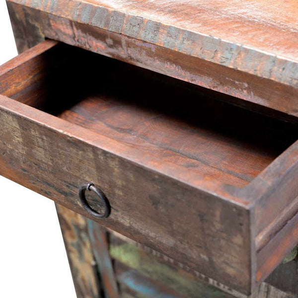 vidaXL Side Table with 1 Drawer & 1 Door Reclaimed Wood