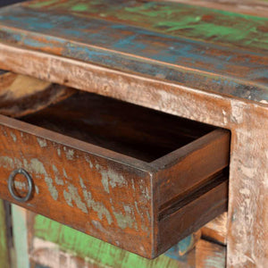 vidaXL Side Table with 1 Drawer & 1 Door Reclaimed Wood