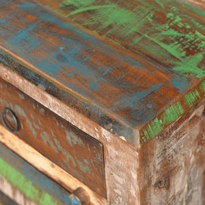 vidaXL Side Table with 1 Drawer & 1 Door Reclaimed Wood