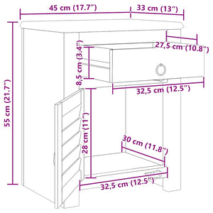 vidaXL Side Table with 1 Drawer & 1 Door Reclaimed Wood