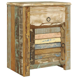 vidaXL Side Table with 1 Drawer & 1 Door Reclaimed Wood