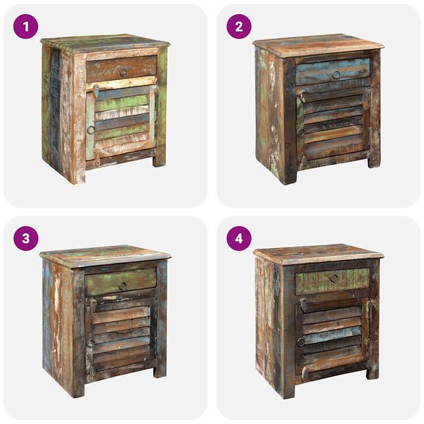 vidaXL Side Table with 1 Drawer & 1 Door Reclaimed Wood