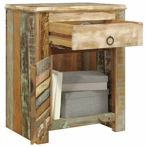 vidaXL Side Table with 1 Drawer & 1 Door Reclaimed Wood