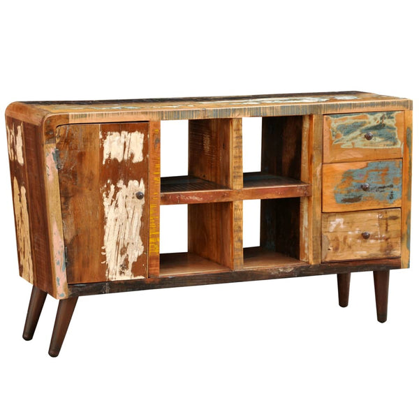 vidaXL Chest of Drawers Solid Wood 1 Door 4 Compartments and 3 Drawers