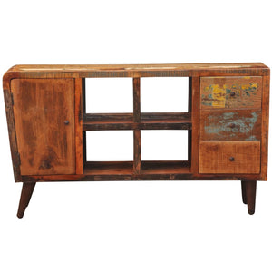 vidaXL Chest of Drawers Solid Wood 1 Door 4 Compartments and 3 Drawers
