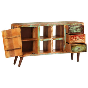 vidaXL Chest of Drawers Solid Wood 1 Door 4 Compartments and 3 Drawers