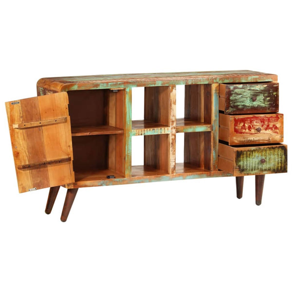 vidaXL Chest of Drawers Solid Wood 1 Door 4 Compartments and 3 Drawers