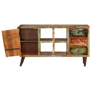 vidaXL Chest of Drawers Solid Wood 1 Door 4 Compartments and 3 Drawers