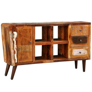 vidaXL Chest of Drawers Solid Wood 1 Door 4 Compartments and 3 Drawers