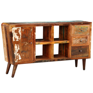 vidaXL Chest of Drawers Solid Wood 1 Door 4 Compartments and 3 Drawers