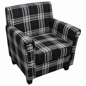 vidaXL Armchair with Seat Cushion Black Fabric