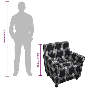 vidaXL Armchair with Seat Cushion Black Fabric