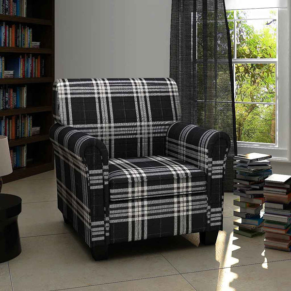 vidaXL Armchair with Seat Cushion Black Fabric