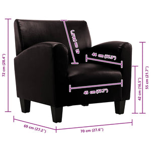 vidaXL Armchair Dark Brown Faux Leather