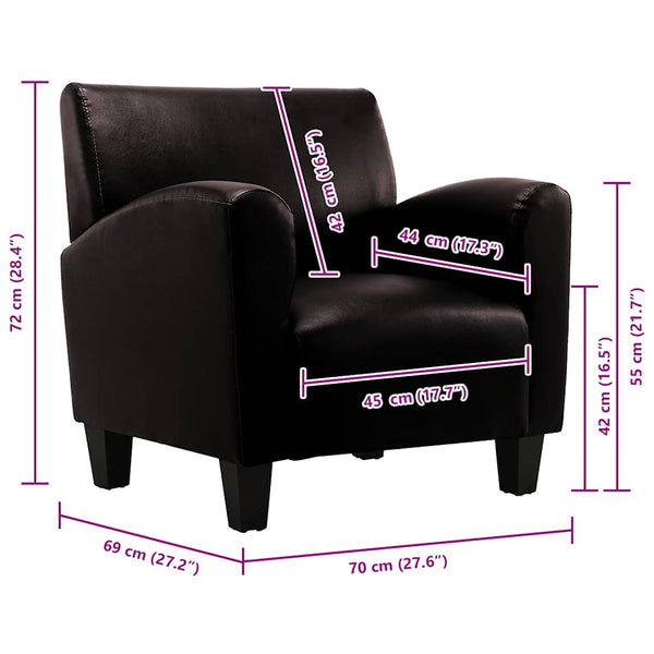vidaXL Armchair Dark Brown Faux Leather