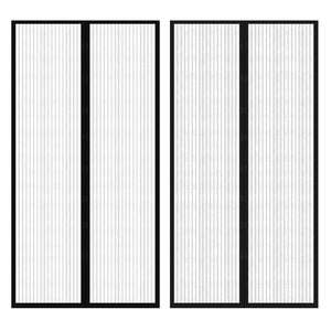 vidaXL Magnetic Fly Screen Door Curtain 2 pcs Black 210x100 cm