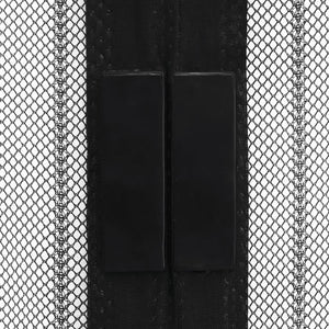 vidaXL Magnetic Fly Screen Door Curtain 2 pcs Black 210x100 cm