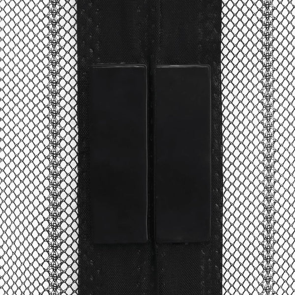 vidaXL Magnetic Fly Screen Door Curtain 2 pcs Black 210x100 cm