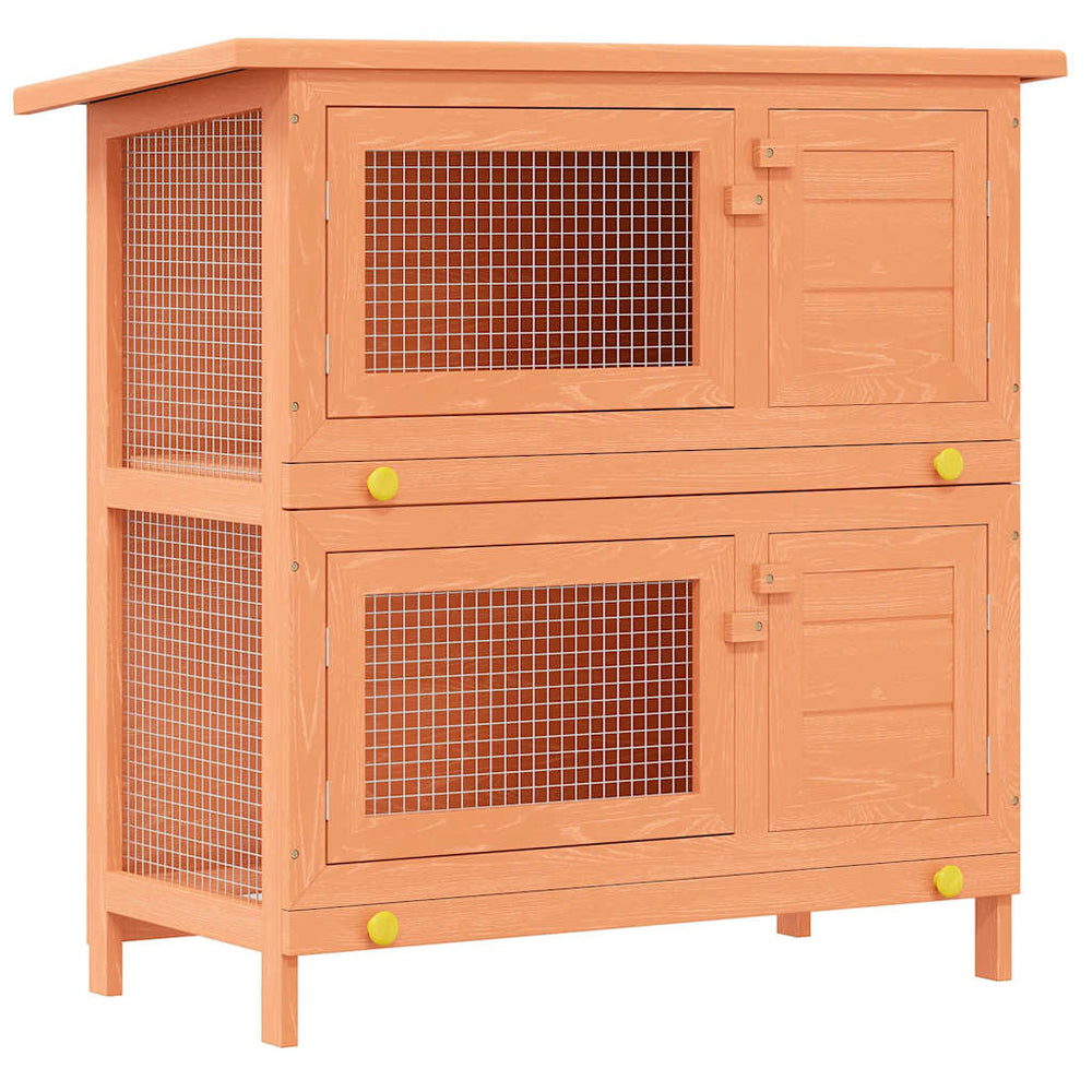 Rabbit Hutch Small Animal House Bunny Cage 4 Doors Wood