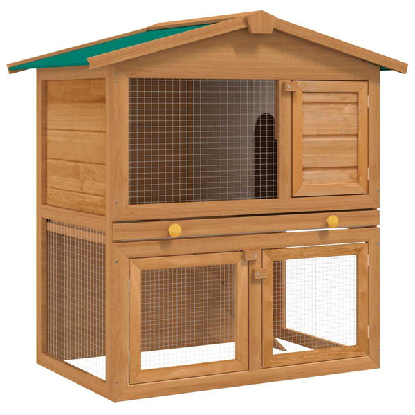 Rabbit Hutch Small Animal House Bunny Hutch 3 Doors Wood