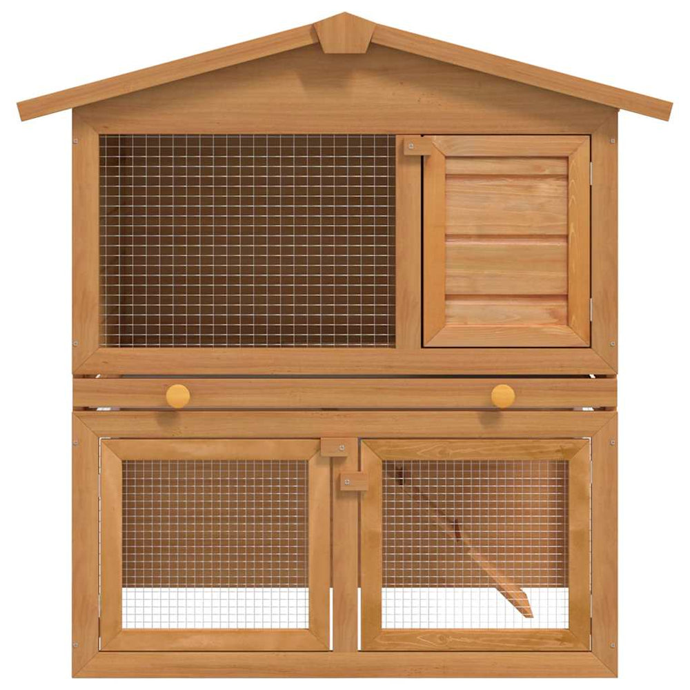 Rabbit Hutch Small Animal House Bunny Hutch 3 Doors Wood
