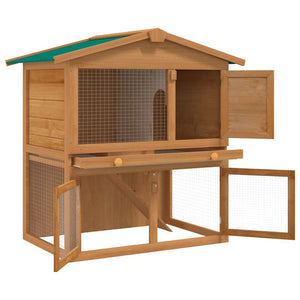 Rabbit Hutch Small Animal House Bunny Hutch 3 Doors Wood