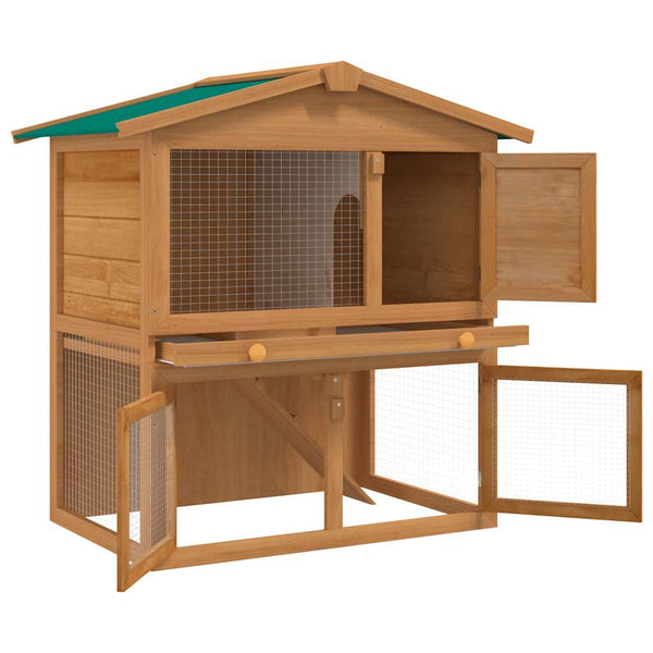 Rabbit Hutch Small Animal House Bunny Hutch 3 Doors Wood