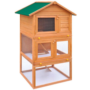 Rabbit Hutch Small Animal House 3-Tier Wood
