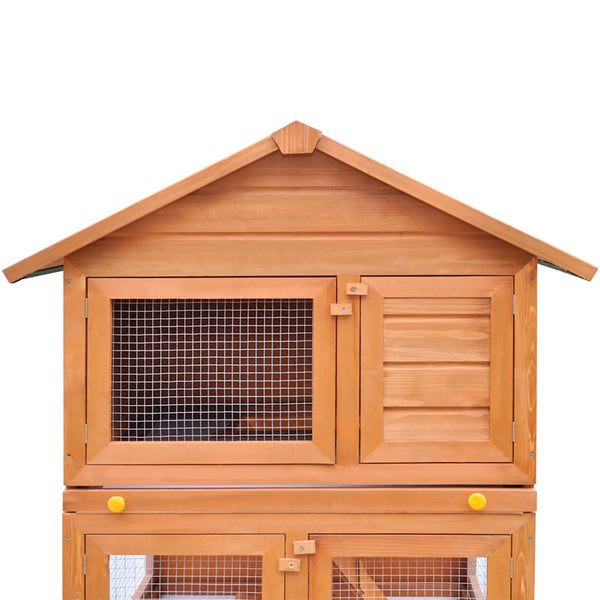 Rabbit Hutch Small Animal House 3-Tier Wood