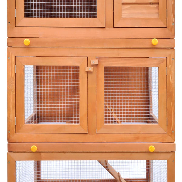 Rabbit Hutch Small Animal House 3-Tier Wood