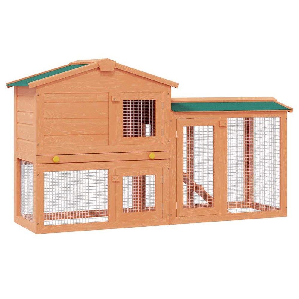 vidaXL Large Wooden Rabbit Hutch