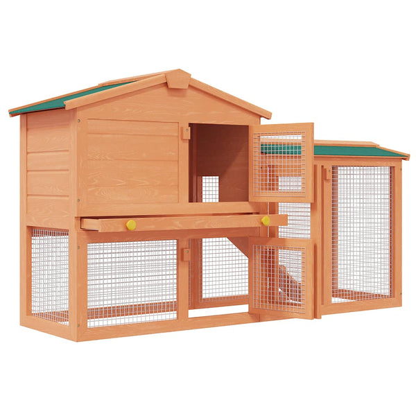 vidaXL Large Wooden Rabbit Hutch