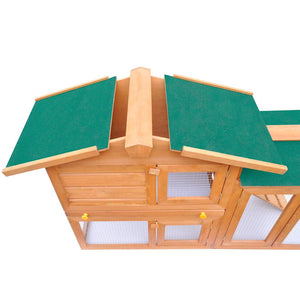 vidaXL Large Wooden Rabbit Hutch