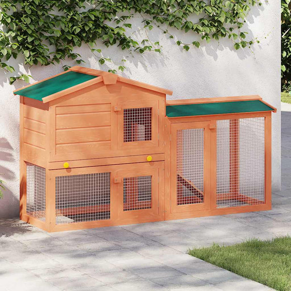 vidaXL Large Wooden Rabbit Hutch