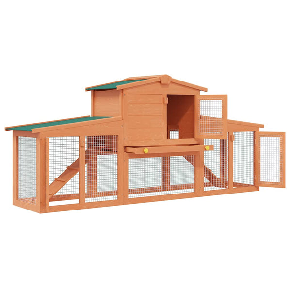 Large Rabbit Hutch Small Animal House Rabbit Pen with Roofs Wood