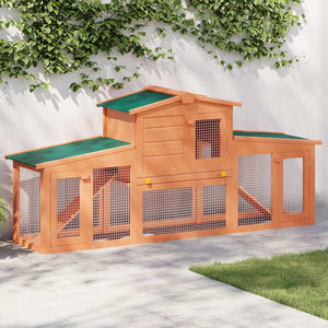 Large Rabbit Hutch Small Animal House Rabbit Pen with Roofs Wood