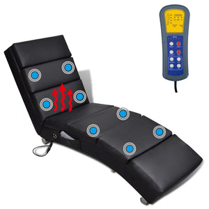 vidaXL Massage Chaise Lounge Black Faux Leather