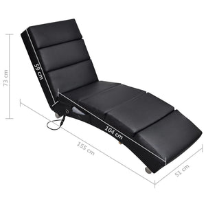 vidaXL Massage Chaise Lounge Black Faux Leather