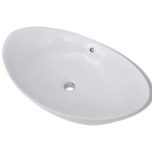 Ceramic Washbasin Ceramic Sinks Overflow Oval 59 x 38.5 cm