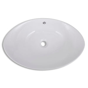 Ceramic Washbasin Ceramic Sinks Overflow Oval 59 x 38.5 cm