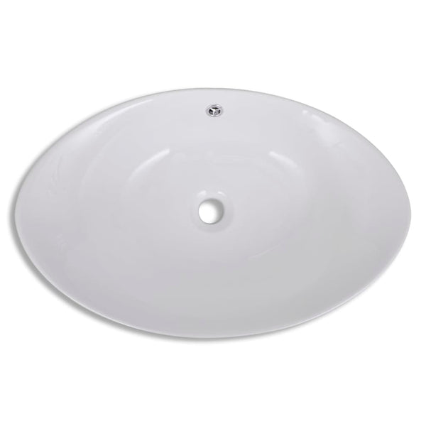 Ceramic Washbasin Ceramic Sinks Overflow Oval 59 x 38.5 cm
